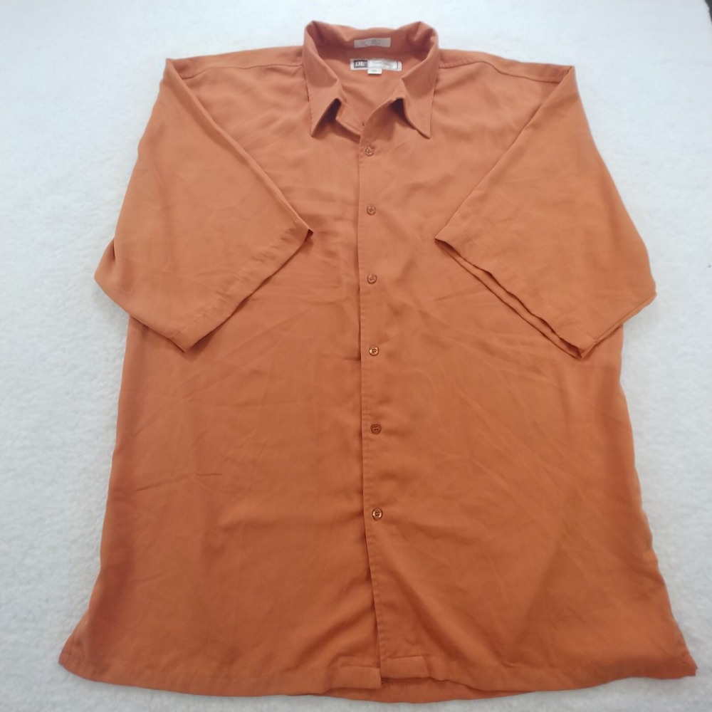 Daniel‎ Ellissa Men's XXL Orange Collar Hawaiian Button Short Sleeve BeachWear